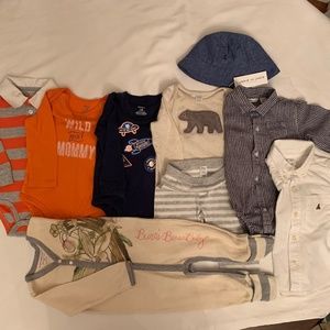 Designer Fancy BABY Clothes Lot of 9 pcs 12 m Janie and Jack Gap Carters shirts
